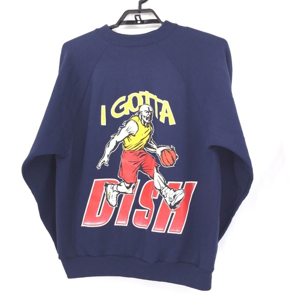 Vintage 90s Mens Basketball Dish Sweatshirt Sz XL - Picture 3 of 5